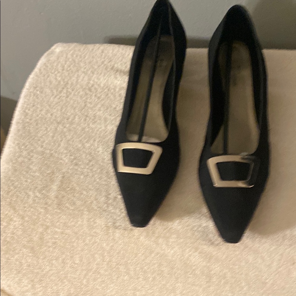 Ros Hommerson Black and Silver Heels with Sophisticated Design